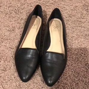Black Leather Vince Camuto Flats